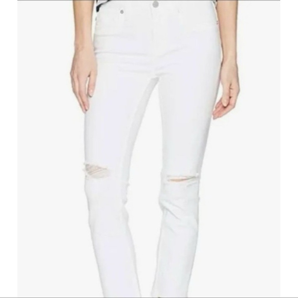 Vigoss White Skinny Jeans Distressed Denim Size 31